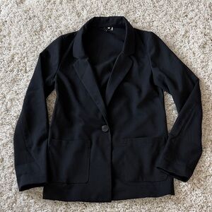 Classic H&M Black Women's Blazer Jacket - Single Button